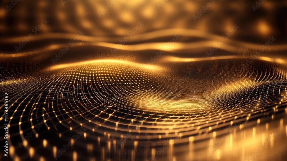 Aufkleber A smooth liquid gold background with intricate wave-like patterns and reflective highlights, creating a luxurious and elegant visual perfect for high-end photography