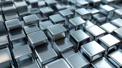 Obraz premium Metallic Cubes Abstract Background. (1)