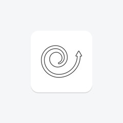 Spiral Arrow thinline icon , vector, pixel perfect, illustrator file