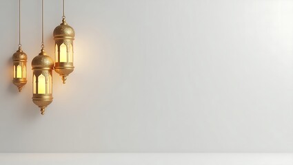 Elegant Islamic Lanterns: A Minimalist Digital Illustration