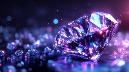 A purple diamond is surrounded by other purple diamonds