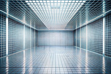 blue corridor in building