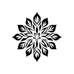 Fototapeta premium Stylized black floral star shape.