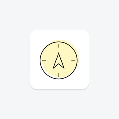 Compass Arrow color shadow thinline icon , vector, pixel perfect, illustrator file