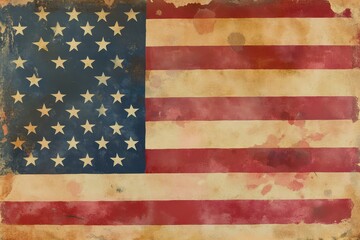 Aged American Flag Patina Texture Display