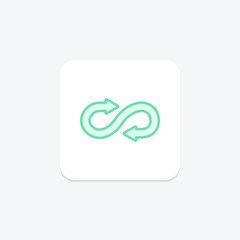 Infinite Arrow duotone line icon , vector, pixel perfect, illustrator file