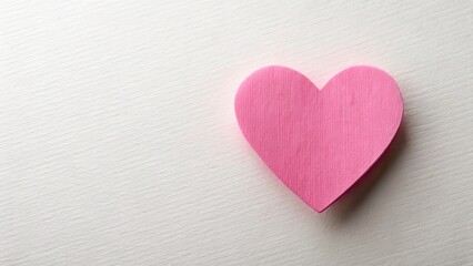 Fototapeta premium Pink paper Valentine's Day heart with a subtle texture and a soft focus effect