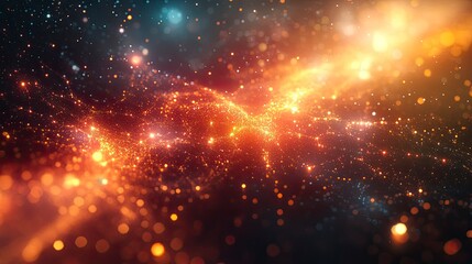 Obraz premium Virtual reality social network visualization in abstract space