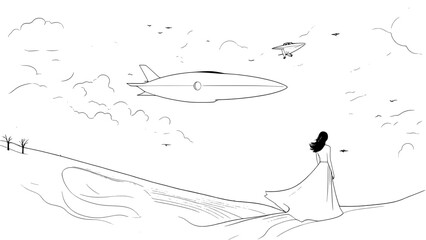 hand drawn illustration of a brush cartoon illustration 