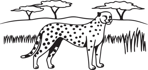 Cheetah silhouette vector art