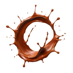 Chocolate splash isolated on white. Png transparent image