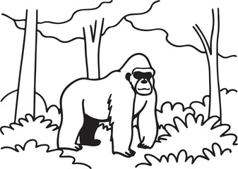 gorilla silhouette vector art