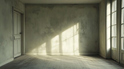 empty modern room with old wall 