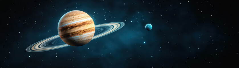 stunning view of solar system featuring planets and rings, evoking wonder