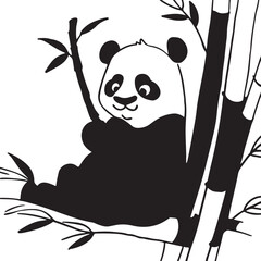  Panda silhouette vector art
