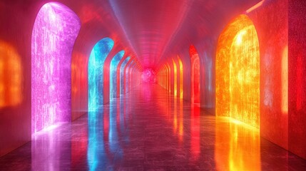 Fototapeta premium Cyber meditation chamber with energy flowing patterns