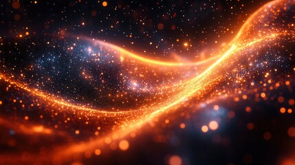 Naklejka premium Digital galaxy formation made of data points and code