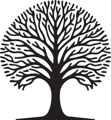 Obraz premium Vector design Tree, silhouette tree, flat tree design