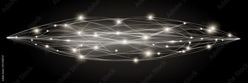 Poster abstract glowing network connections.