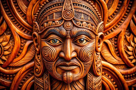 Maori Carving Portrait: Intricate Detail & Traditional Art