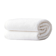 Soft white towel rolled neatly, perfect for spa or bathroom use