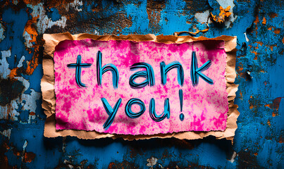 Handwritten thank you message on vibrant pink paper, expressing sincere appreciation and gratitude