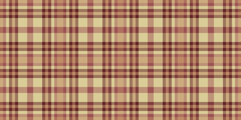 Serene tartan check textile, hat background plaid fabric. Free pattern vector seamless texture in red and yellow colors.