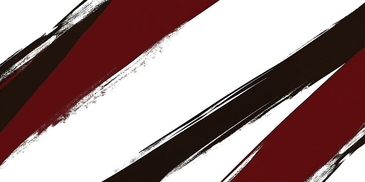 Abstract maroon and black brush strokes on white. Design background.