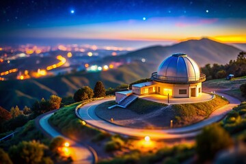 Miniature Observatory at Night: Stargazing in a Tiny World