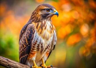Miniature Red-Tailed Hawk Profile - Tilt-Shift Wildlife Photography