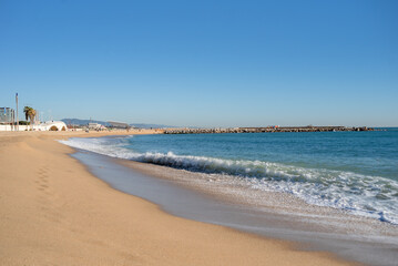 Beach by the sea in Barcelona