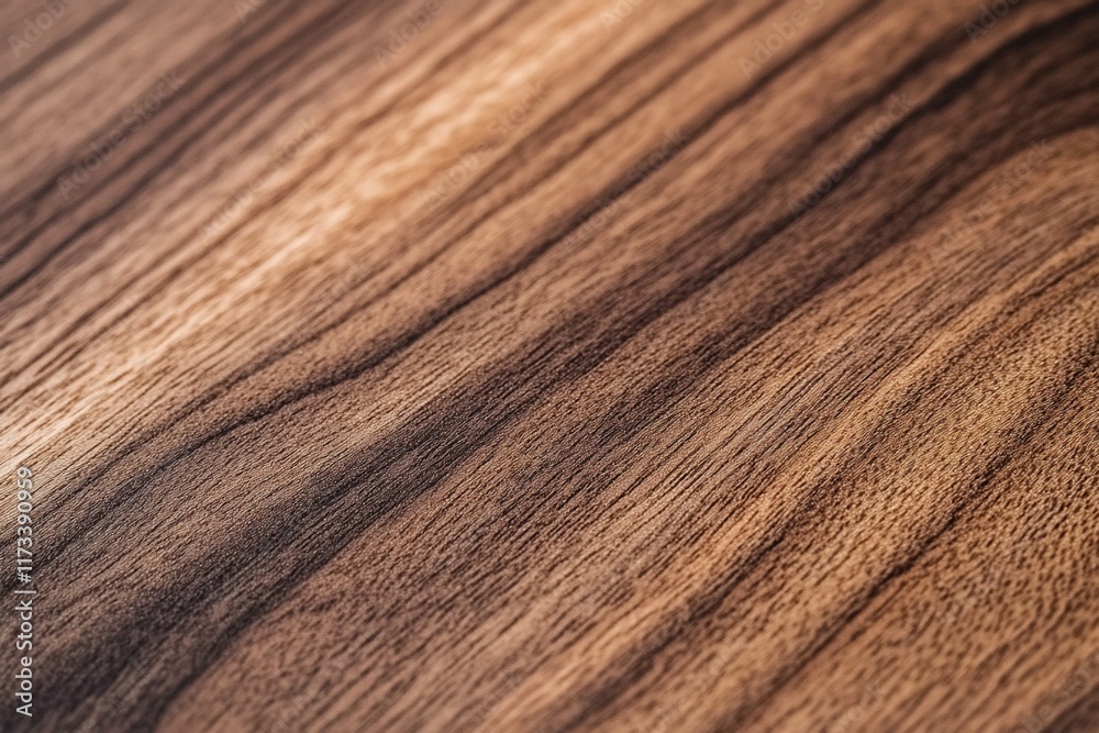 Poster Close-up of dark brown wood grain texture with diagonal lines and subtle light reflection.