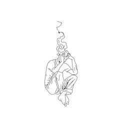 a man who is dizzy with his thoughts