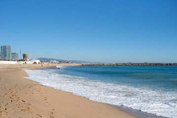 Beach by the sea in Barcelona