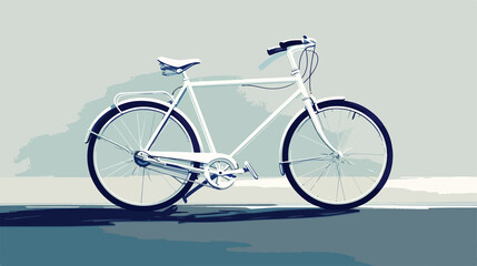 Fototapeta premium White Bicycle Sings on Asphalt Vector Illustration