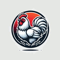 logo, circle chicken, 3d, vector, illustration