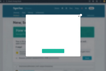 Pop up web based user interface design. Web site with pop up Tab, Empty tab of pop-up message, Empty tab of pop-up message, mockup template with copy space.