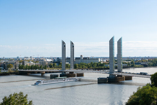 Pont Jacques Chaban-Delmas over the Garonne River, Bordeaux, Nouvelle-Aquitaine, France