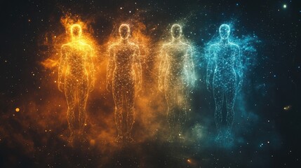 Abstract visuals depicting family constellations and ancestral lineage. AI generated