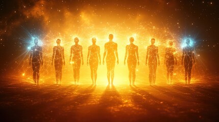 Abstract visuals depicting family constellations and ancestral lineage. AI generated