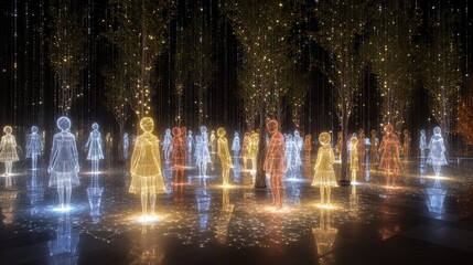 Abstract visuals depicting family constellations and ancestral lineage. AI generated