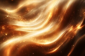 Obraz premium Abstract golden waves with sparkles.
