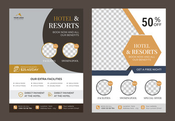 hotel and resorts Travel Flyer template design Travel Flyer Layout

