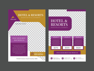 hotel and resorts Travel Flyer template design Travel Flyer Layout

