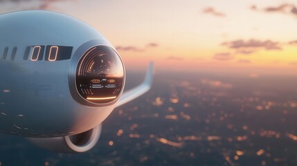 Fototapeta premium Closeup of the plane s autopilot system, seamlessly integrating with flight data for autonomous navigation