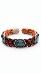 Naklejka premium Intricate gemstone bracelet with colorful beads and unique design