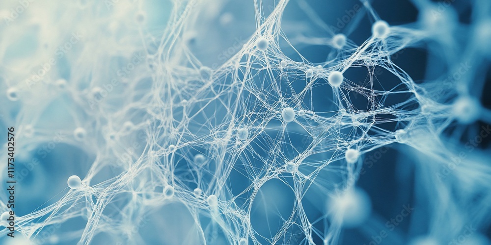 Poster Abstract neural network structure, complex web of interconnected nodes.