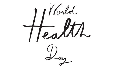 world health day text script calligraphy hand lettering black color earth planet disease symbol global medicine medical vector illustration doctor nurse world health day april 17 seventeen day protect