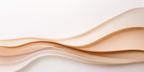 Obraz premium A wave of light brown color with a white background. The wave is curved and has a smooth texture