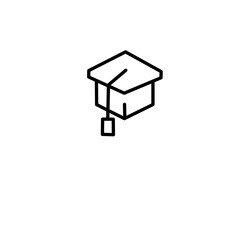 Graduation Hat Line Icon